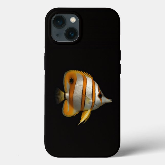 Funda De Case-Mate Para iPhone Black 4 Luxe iPhone 13 case, Reef Butterflyfish (Reverso )