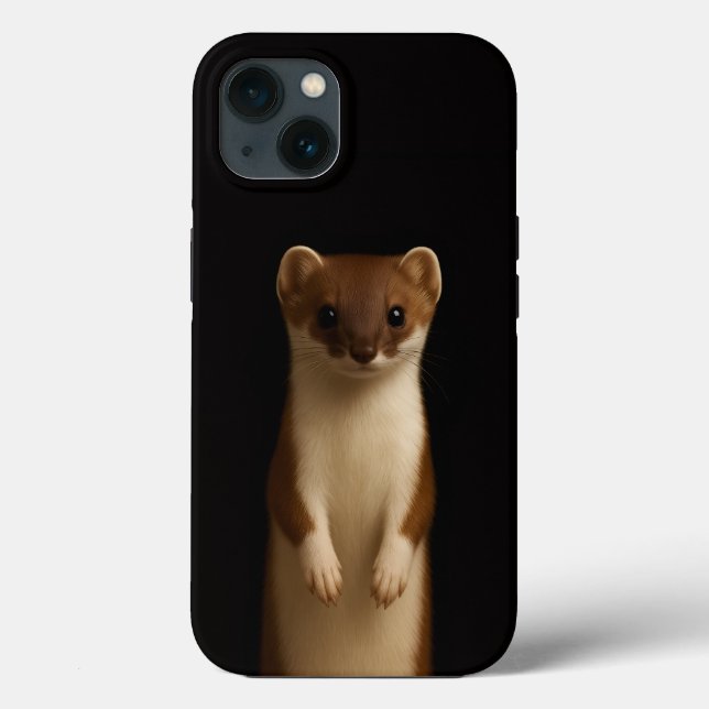 Funda De Case-Mate Para iPhone Black 4 Luxe iPhone 13, Elegant Weasel (Reverso )