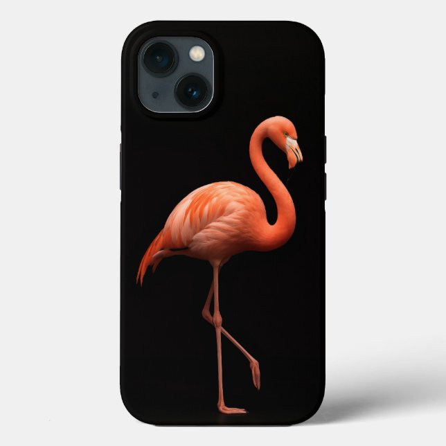 Funda De Case-Mate Para iPhone Black 4 Luxe iPhone 13 Funda, Pink Flamingo (Reverso )