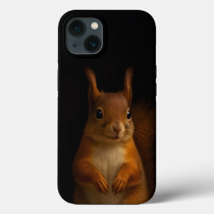 Funda Para iPhone 13 Black 4 Luxe iPhone 13 Funda, Red Squirrel