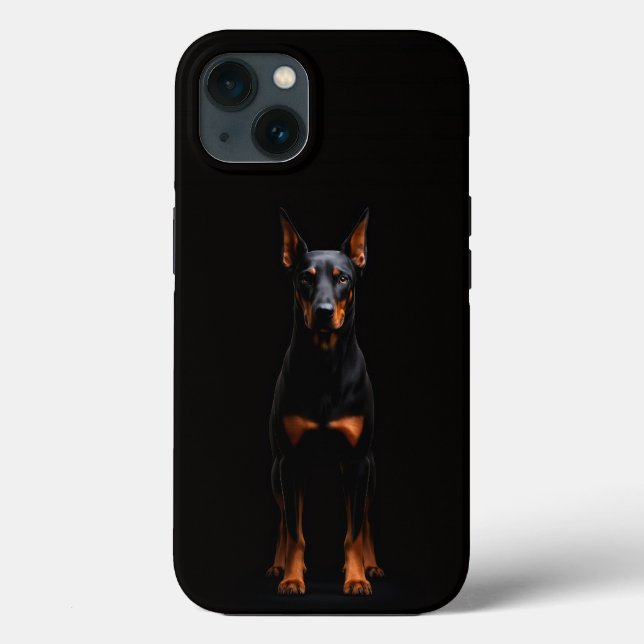 Funda De Case-Mate Para iPhone Black 4 Luxe iPhone 13, Guardian Doberman (Reverso )