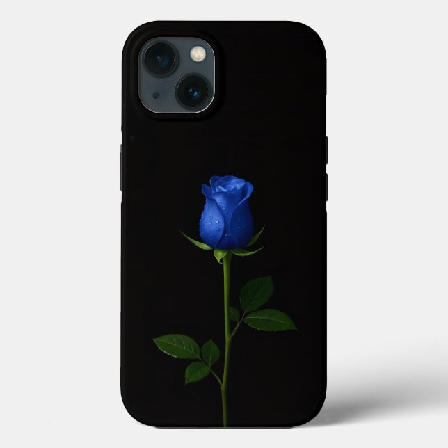 Funda De Case-Mate Para iPhone Black 4 Luxe iPhone 13, Midnight Blue Rose (Reverso )