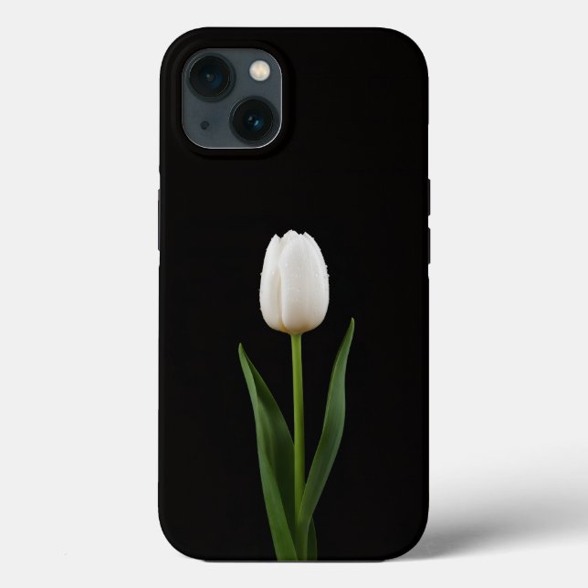 Funda De Case-Mate Para iPhone Black 4 Luxe iPhone 13, Pearl White Tulip (Reverso )