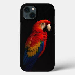 Funda Para iPhone 13 Black 4 Luxe iPhone 13, Scarlet Parrot Elegance