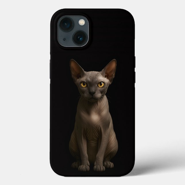 Funda De Case-Mate Para iPhone Black 4 Luxe iPhone 13, Sphynx Cat (Reverso )