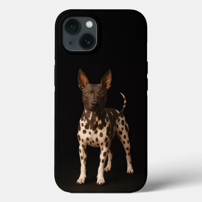 Funda De Case-Mate Para iPhone Black 4 Luxe iPhone 13, Terrier sin pelo (Reverso )
