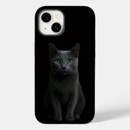 Funda Para iPhone 14 De Case-Mate Black 4 Luxe iPhone 14 Case-Mate, Russian Blue Cat