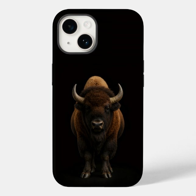 Funda De Case-Mate Para iPhone Black 4 Luxe iPhone 14 Mate, American Bison (Reverso )