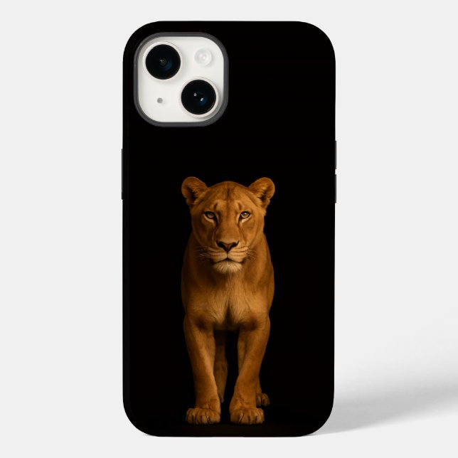 Funda De Case-Mate Para iPhone Black 4 Luxe iPhone 14 Mate, Noble Lioness (Reverso )