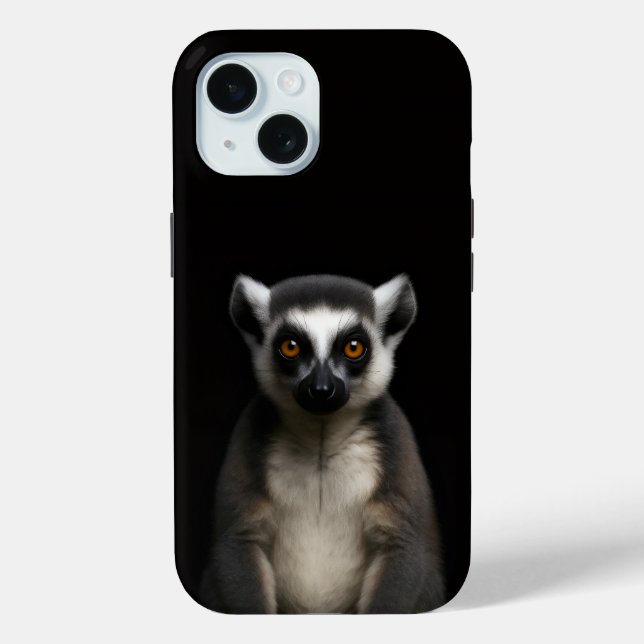 Funda De Case-Mate Para iPhone Black 4 Luxe iPhone 15 Case, Gentle Lemur (Reverso )