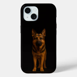 Funda Para iPhone 15 Black 4 Luxe iPhone 15 Case, German Shepherd Dog