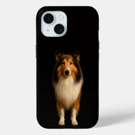 Funda Para iPhone 15 Black 4 Luxe iPhone 15 Case, Loyal Collie Dog