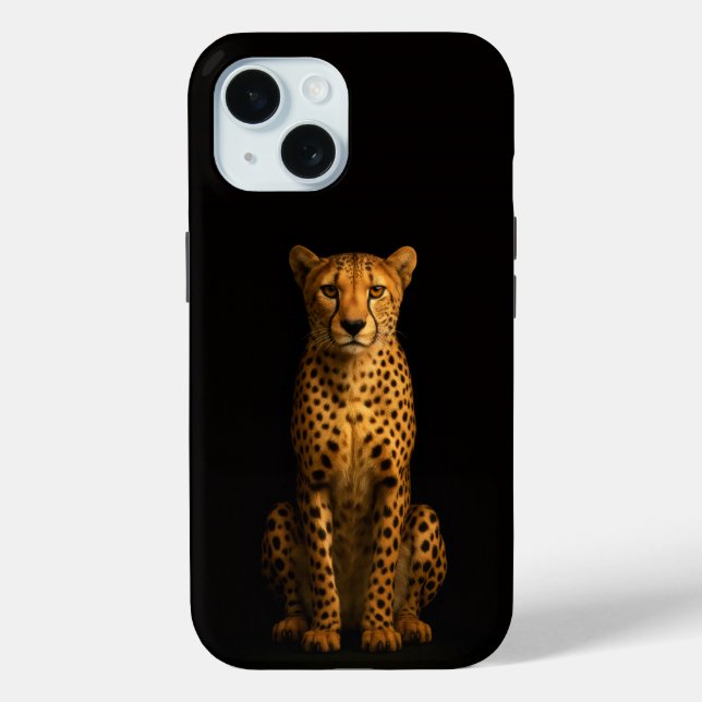 Funda De Case-Mate Para iPhone Black 4 Luxe iPhone 15 Case, Sleek Cheetah (Reverso )