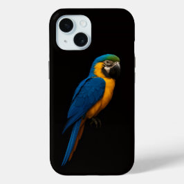 Funda Para iPhone 15 Black 4 Luxe iPhone 15 Mate, Blue Yellow Macaw