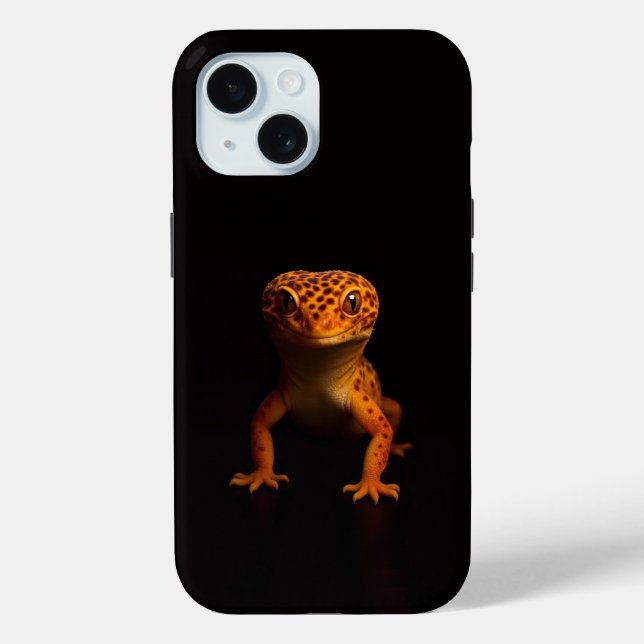 Funda De Case-Mate Para iPhone Black 4 Luxe iPhone 15 Mate, Leopard Gecko (Reverso )