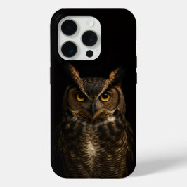 Funda Para iPhone 15 Pro Black 4 Luxe iPhone 15 Pro, Golden Amber Eye Owl