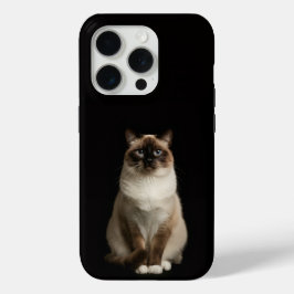 Funda Para iPhone 15 Pro Black 4 Luxe iPhone 15 Pro Mate, Birmanese Cat