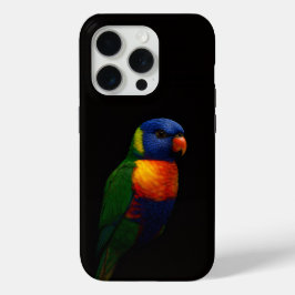 Funda Para iPhone 15 Pro Black 4 Luxe iPhone 15 Pro Mate, Lorikeet Parrot