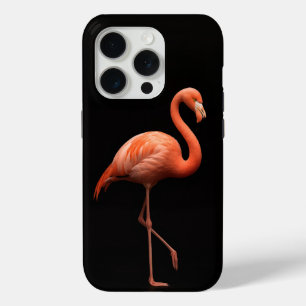 Funda Para iPhone 15 Pro Black 4 Luxe iPhone 15 Pro Mate, Pink Flamingo