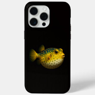 Funda Para iPhone 15 Pro Max Black 4 Luxe iPhone 15 Pro Max, Pez Globo Amarillo