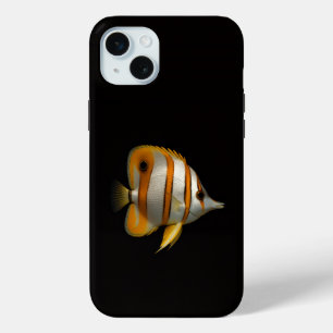 Funda Para iPhone 15 Mini Black 4 Luxe, Pez Mariposa de Arrecife Tropical