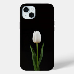 Funda Para iPhone 15 Mini Black 4 Luxe, Tulipán Blanco Perla iPhone 15 Plus