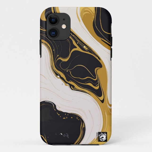 Funda De Case-Mate Para iPhone Black and Gold Marble (Reverso)