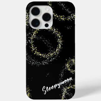 Funda Para iPhone 15 Pro Max Black and golden shimmer