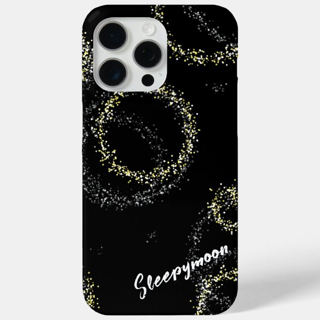 Funda De Case-Mate Para iPhone Black and golden shimmer (Reverso )