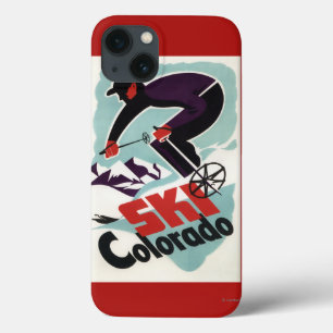 Funda Para iPhone 13 Black and Purple Clothed Skier