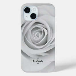 Funda Para iPhone 15 Black and White Rose flower Phone case
