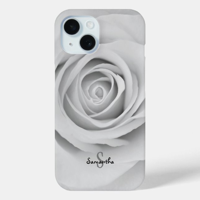 Funda De Case-Mate Para iPhone Black and White Rose flower Phone case (Reverso )