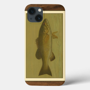 Funda Para iPhone 13 Black Bass en un fondo verde