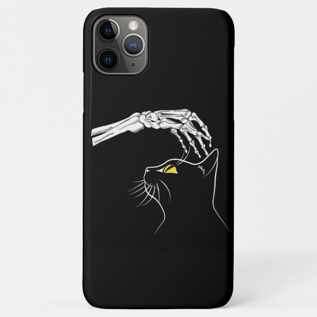 Funda De Case-Mate Para iPhone Black Cat With Skeleton Hand Halloween Spooky (Reverso)
