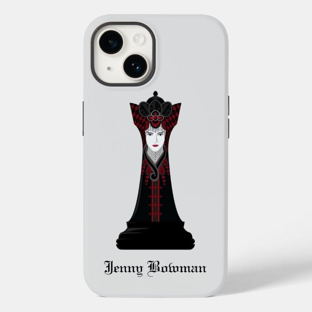 Funda De Case-Mate Para iPhone Black Chess queen / Personalized Name Funda-Mate i (Reverso )