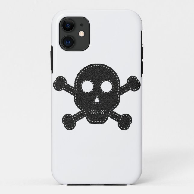 Funda De Case-Mate Para iPhone Black Felt Skull (Reverso)