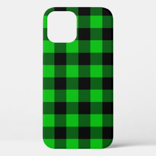Funda Para iPhone 12 Black Green Check