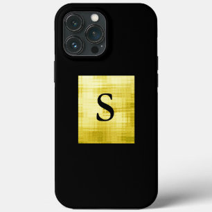 Funda Para iPhone 13 Pro Max Black-II con paneles de oro