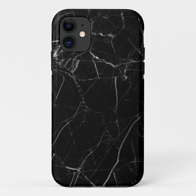 Funda De Case-Mate Para iPhone Black Marble Texture (Reverso)