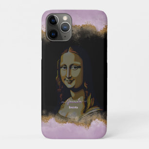 Funda Para iPhone 11 Pro Black Pink Glitter Leonardo Da Vinci Gioconda