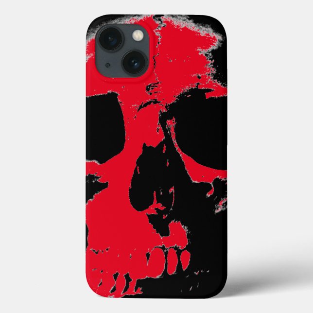 Funda De Case-Mate Para iPhone Black & Red Skull (Reverso)
