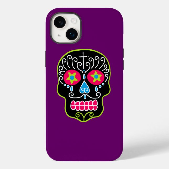 Funda De Case-Mate Para iPhone Black Sugar Skull (Reverso )