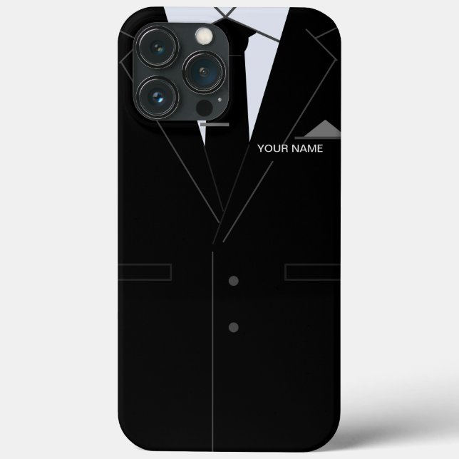 Funda De Case-Mate Para iPhone Black Suit Your Name Business Gift (Reverso )
