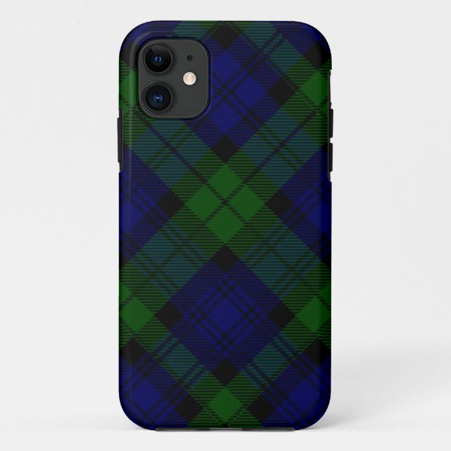 Funda De Case-Mate Para iPhone Black Watch Tartan Blue Green Plage (Reverso)