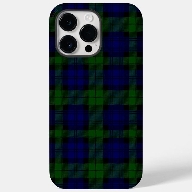 Funda De Case-Mate Para iPhone Black Watch Tartan Blue Green Plage (Reverso )