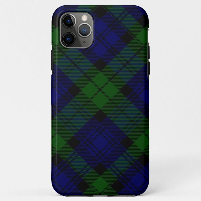 Funda De Case-Mate Para iPhone Black Watch Tartan Blue Green Plage (Reverso)