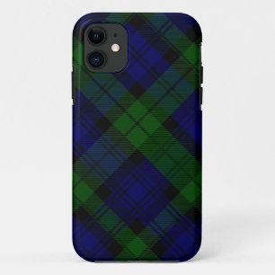 Funda Para iPhone 11 Black Watch Tartan Blue Green Plage
