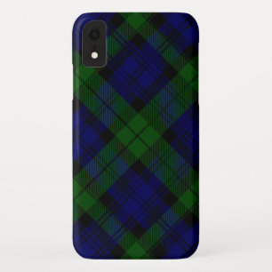 Funda Para iPhone XR Black Watch Tartan Blue Green Plage