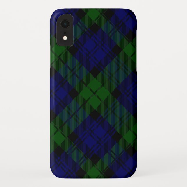 Funda De Case-Mate Para iPhone Black Watch Tartan Blue Green Plage (Reverso)