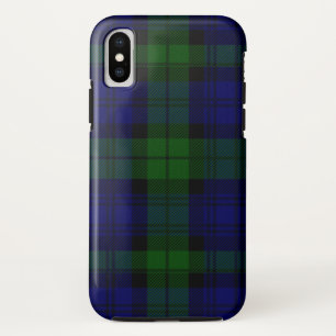 Funda Para iPhone X Black Watch Tartan Blue Green Plage